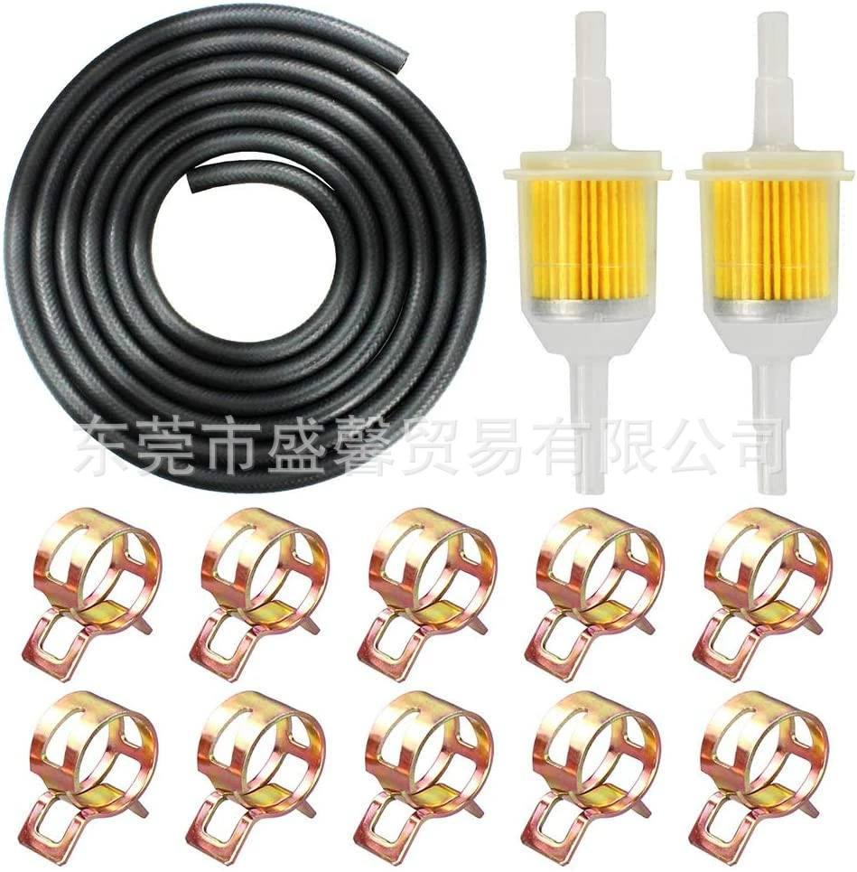 Комплект топливного шланга 2m резиновая топливная трубка масляный фильтр 6/8 мм 10 пружинных крепежных элементов 65 м.