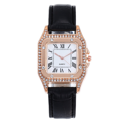 Live broadcast internet celebrity drainage watch women's casual watch square diamond belt watch women's quartz watch