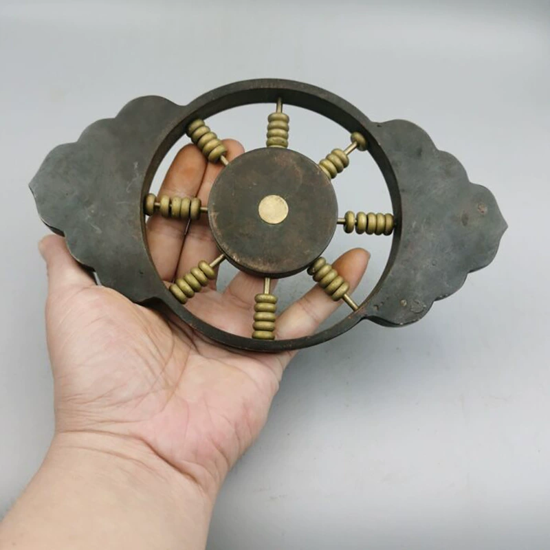 Imitation antique copper ornaments, copper creative abacus, home study furnishings, antique bronze collection, Shuanglong Playing with Pearls Abacus