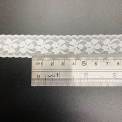 Elastic Small Edge, 2.2cm Width, Double-Wave Raw Edge, Four-Leaf Flower Lace Trim for Wedding Gown Waistbands & DIY Lace Accessories