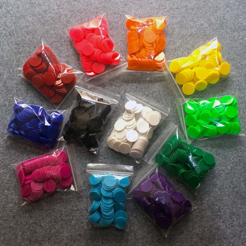 Plastic chip coin teaching aids color blank small disc students kindergarten reward coin points coin children play 25 cents