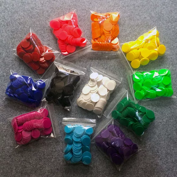 Plastic chip coin teaching aids color blank small disc students kindergarten reward coin points coin children play 25 cents