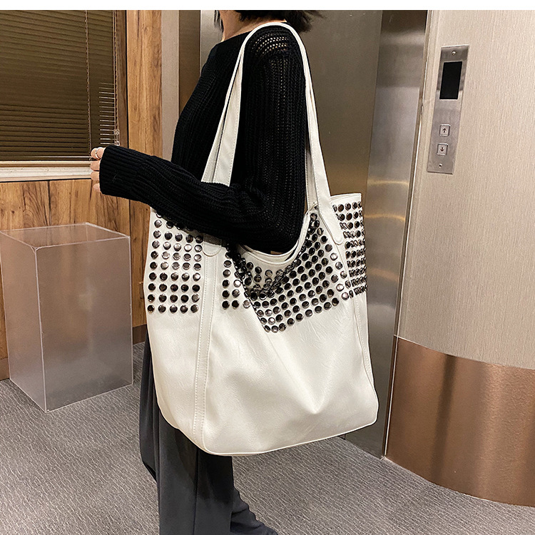 Shoulder Bag, Tote Bag Bags Type Women's Large Pu Leather Solid Color Streetwear Square Zipper Shoulder Bag Tote Bag