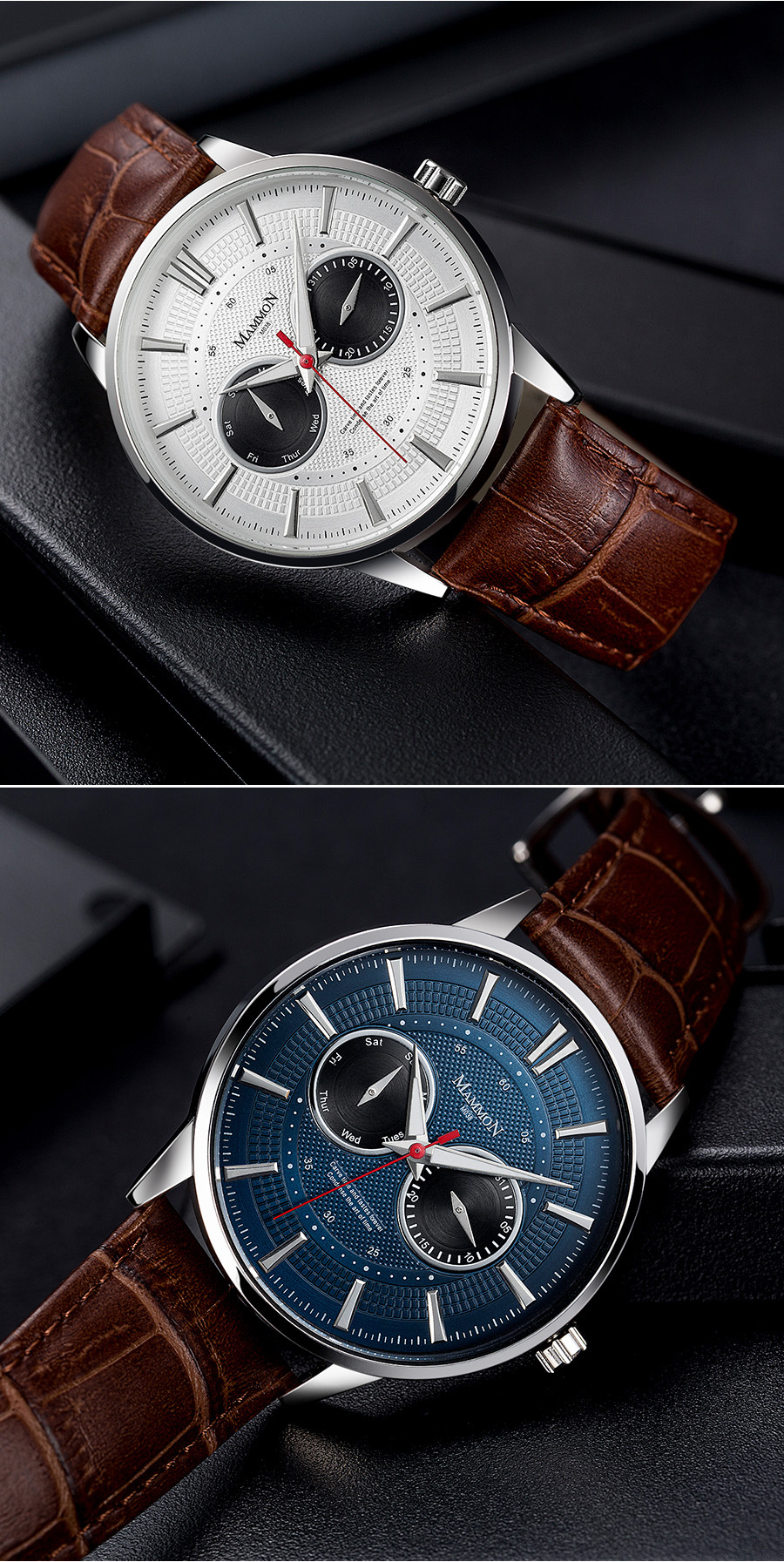 Men's Quartz Watch With Calendar And Glow In The Dark Features_voghion.com