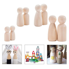 Wooden Painted DIY Large, Medium, Small Male and Female Mixed Set Wooden Pole Doll Characters Craft 30 pcs per pack
