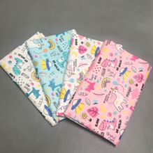 印花纯棉斜纹布料 宝宝卡通全棉儿童床品罩衣面料 独角兽1.6宽