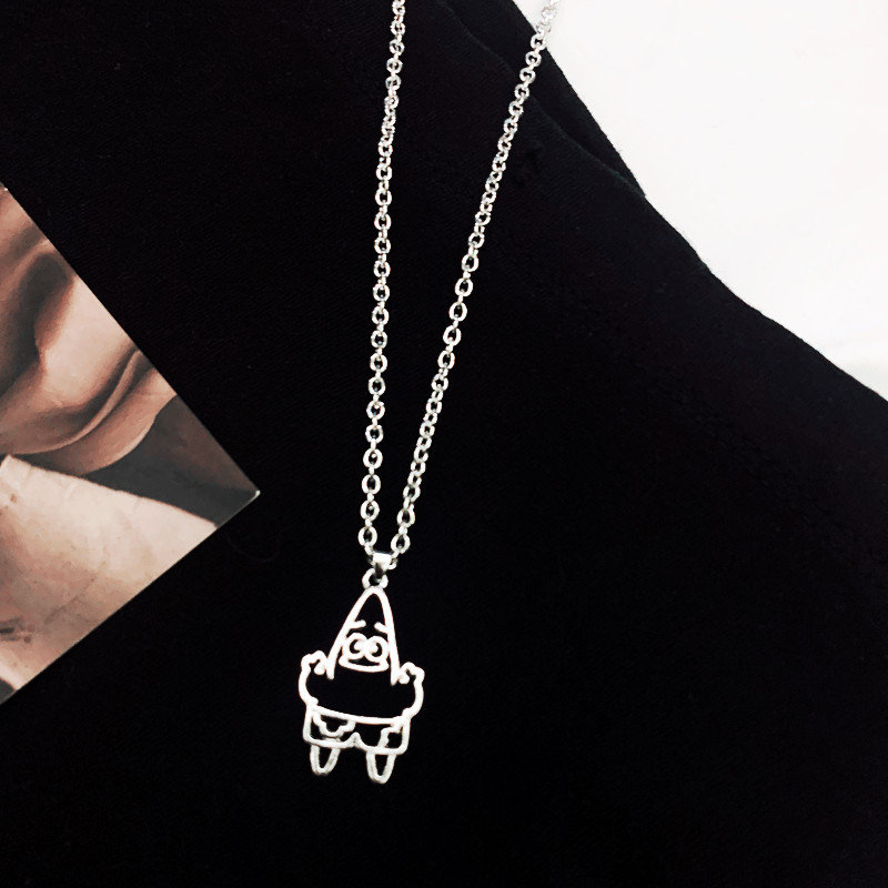 INS niños esponja original bebé pareja collar estudiantes masculinos y femeninos dibujos animados de Corea novias lindas colgante de dos personas