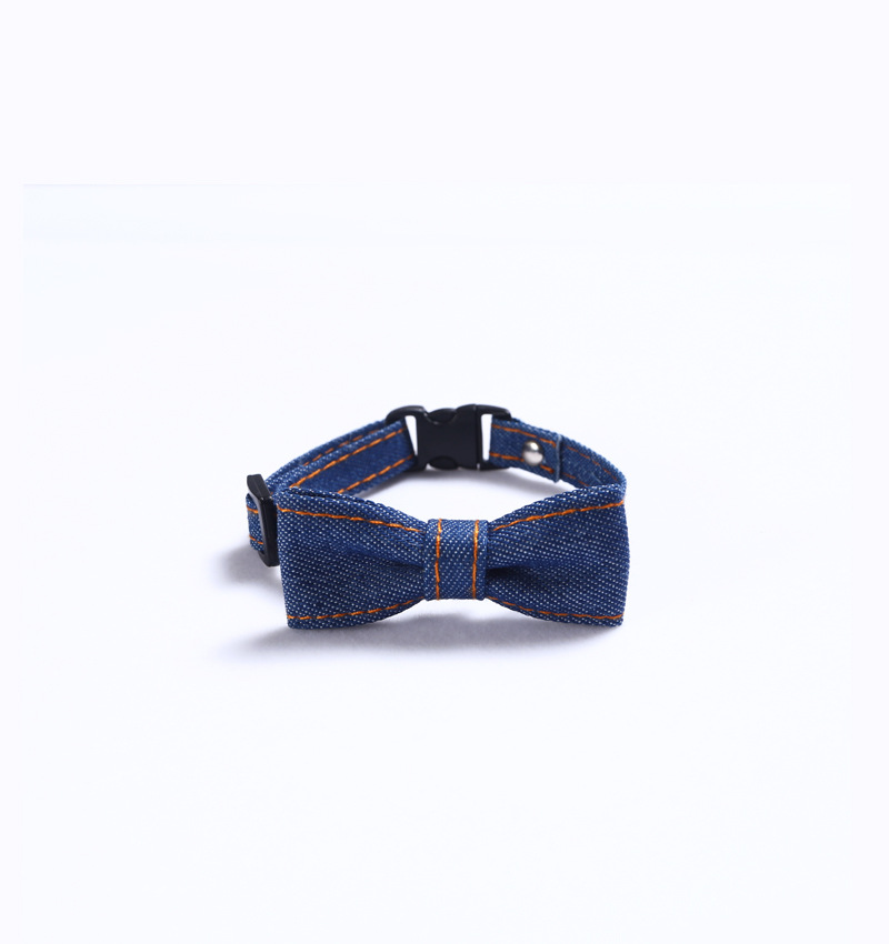 Collar de corbata de vaqueros para perros gatos collar ajustable conejo campana accesorios arco