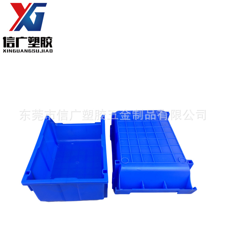 直销珠三角塑胶斜口五件配件收纳盒 组合式可叠高仓库储存箱 加厚