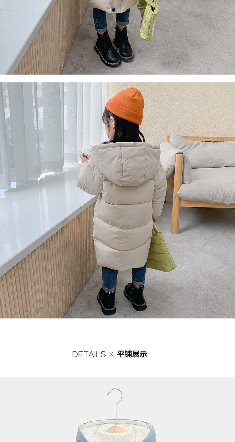 Herren- und Damenbekleidung für Kinder, daunenverdickte Baumwolljacke, mittlere Länge für Babys_voghion.com