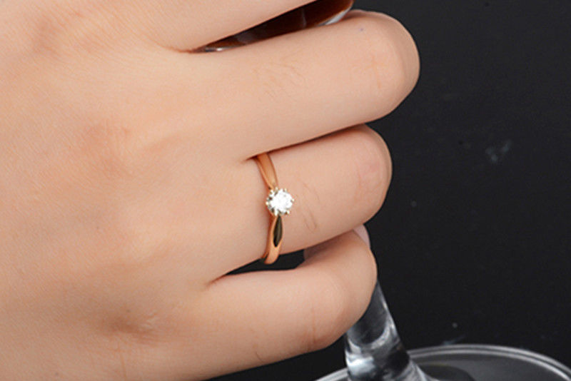 Simple Style Solid Color Copper Plating Inlay Zircon Rings 1 Piece