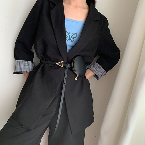 Wholesale triangle belt for women, slim street style, fashionable and versatile belt, waist bag, decorative skirt, knotted small belt