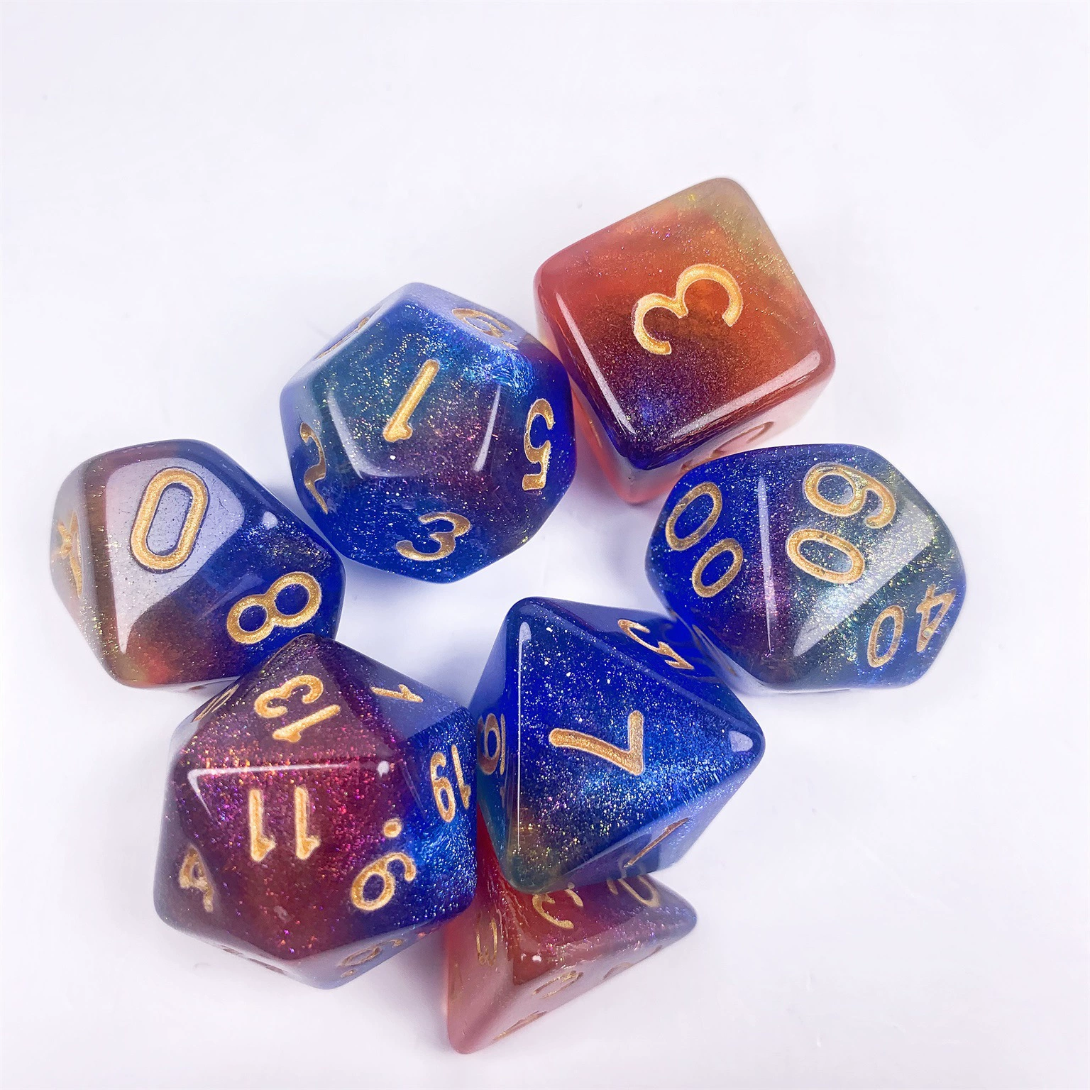 DND многослойные/многоцветные кости, звёздное небо смешанное, двойной три, меняющий цвет дракон семи граней, комплект для акриловой бегущей дракона и настольных костей