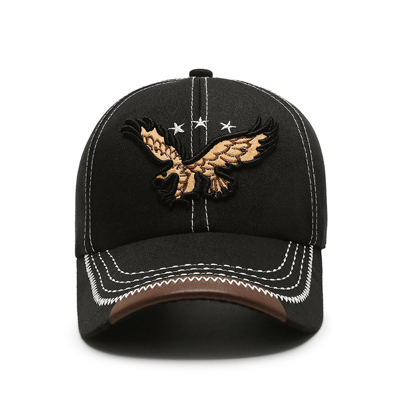 Hat Men's and Women's Baseball Hat New Polyester Cotton Twill Embroidery Eagle Couple Sunshade and Sun Protection Tidal Duck Tongue Hat_voghion.com
