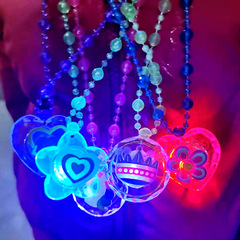 Wholesale glowing necklace flash pendant children's toy stall gifts for girls small stall gifts to attract customers