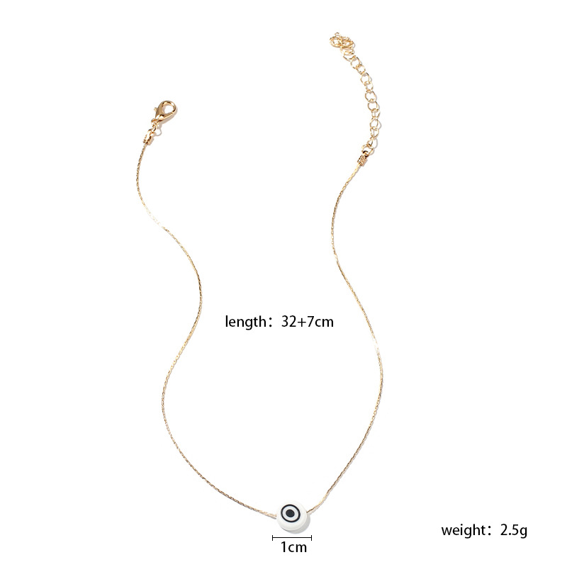 3g Weight Necklace Classification Wedding, Travel Occasion Women'S Gender Ethnic Style Style White, Blue Color New Products Devil's Eye Pendant Necklace Simple Fashion Eye Clavicle Chain Middle East Jewelry Wholesale Nihaojewelry 无