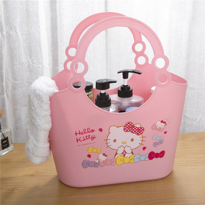 hellokitty手提篮美乐蒂便携购物篮子卡通收纳篮浴室杂物收纳篮|ru