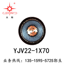 南平太阳牌足米足芯铜芯电力电缆带铠 YJV22-1*70 厂家直销