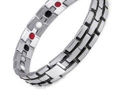 Dongguan Tengda Stainless Steel Bracelet Factory - Titanium Steel Mixed Gold Four-in-One Double Row Magnet Bracelet - Titanium Magnet Germanium Unisex Bracelet