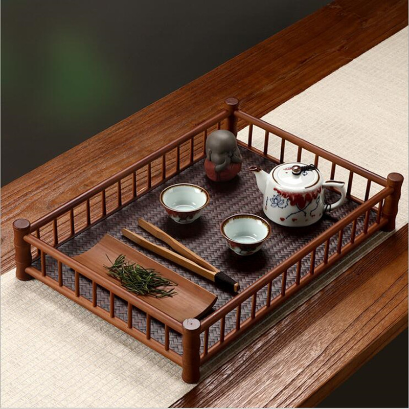 Kungfu Online tea set Storage tray Merlot Bamboo Japanese Saucer Paper tray tea tray Serve tea tray Tray