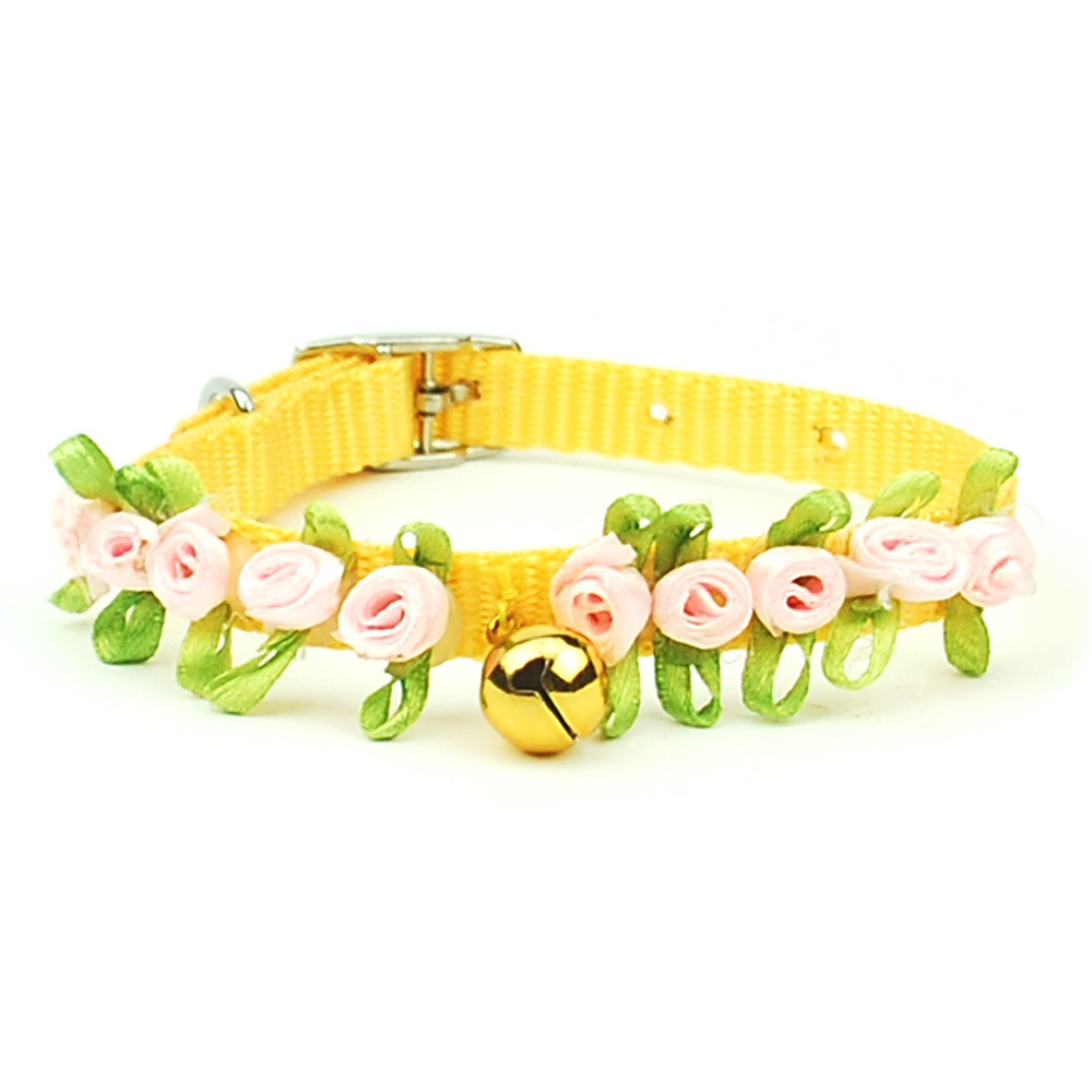 cat collar pet collar roses ye