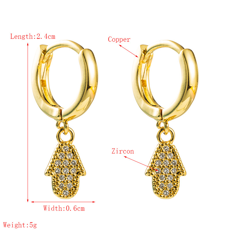 Boucles D'oreilles De Forme Créative Boucles D'oreilles En Zircon Micro-incrusté De Cuivre display picture 1