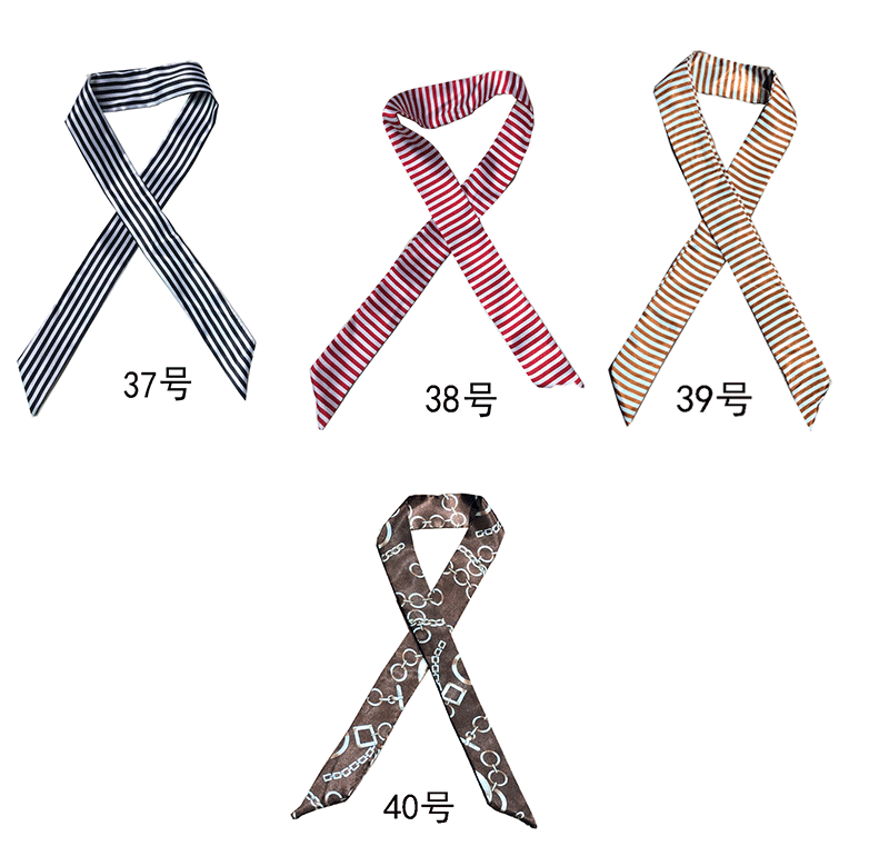 Printed and patterned twill silk scarf manufacturer wholesale accessories silk scarves handbags tied with bows silk scarves striped flowers undefined
