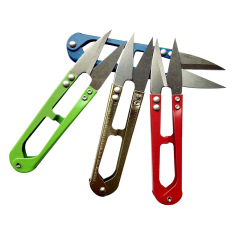 多型號釣魚剪刀 釣魚剪刀套裝 U型8字帶帽彎嘴剪刀漁具批發