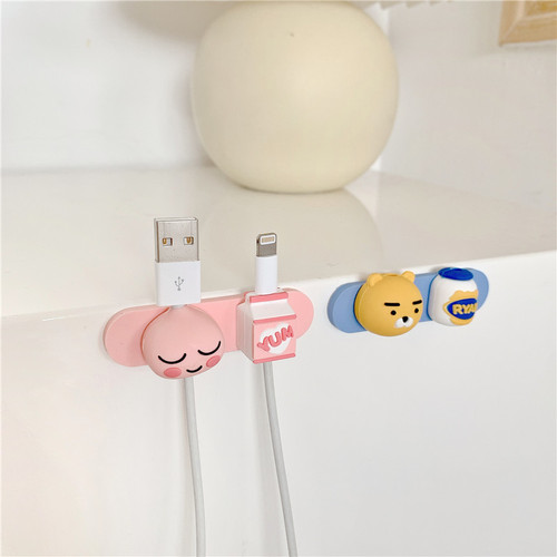Factory Direct Sales Creative Apple Charging Cable Magnetic Suction Hub Cartoon Lion Desktop Anti-Winding Organizer Applicable 