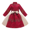 girl Dress Autumn and winter Christmas new pattern Chinese style new year Children's clothing Princess Dress Long sleeve Plush cheongsam Dress skirt