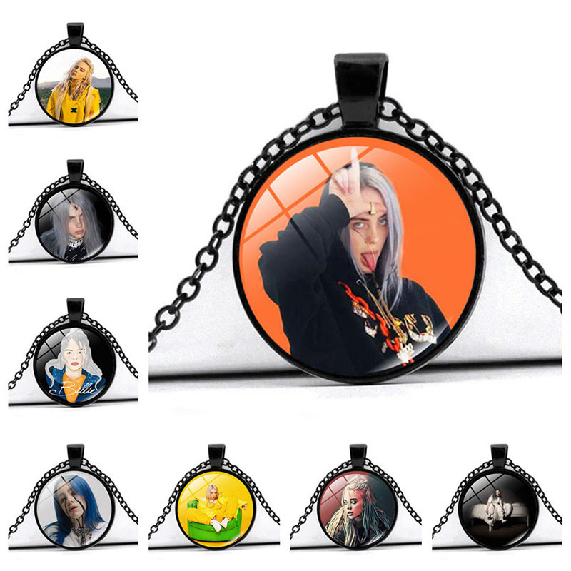 Cross-border new Bilie Eilish time gem necklace pendant European and American jewelry