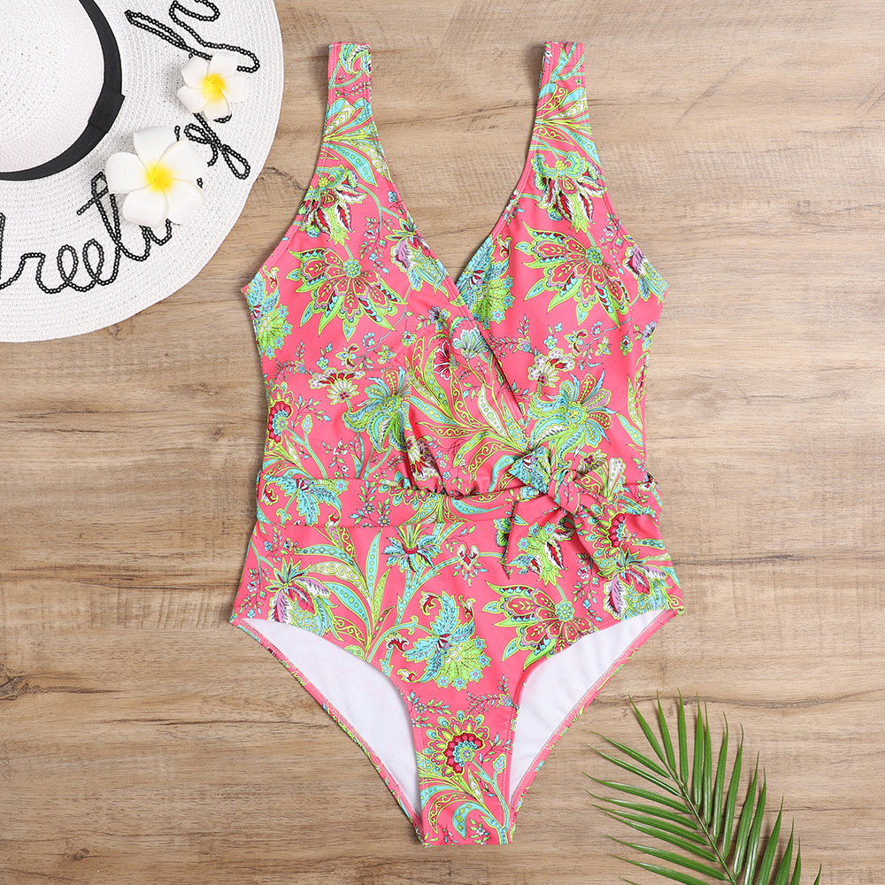 fashion print one-piece swimsuit  NSHL23855