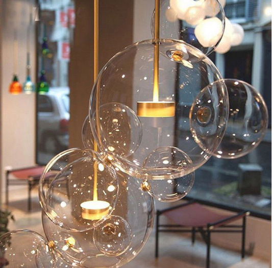 Modern simple creative Mickey bubble ball lamp Living Room bar restaurant window coffee shop designer glass chandelier