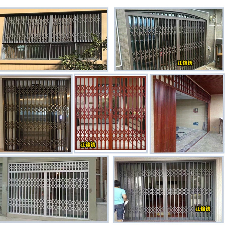 不锈钢304拉闸门推拉铁闸门铝合金折叠伸缩门202格栅滑动推拉门-阿里巴巴