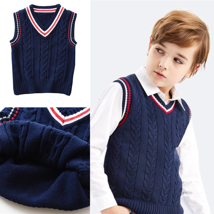 kindergarten Primary and middle schools sweater vest Small quantities Customizable school uniform Vest Manufactor Tailor customized