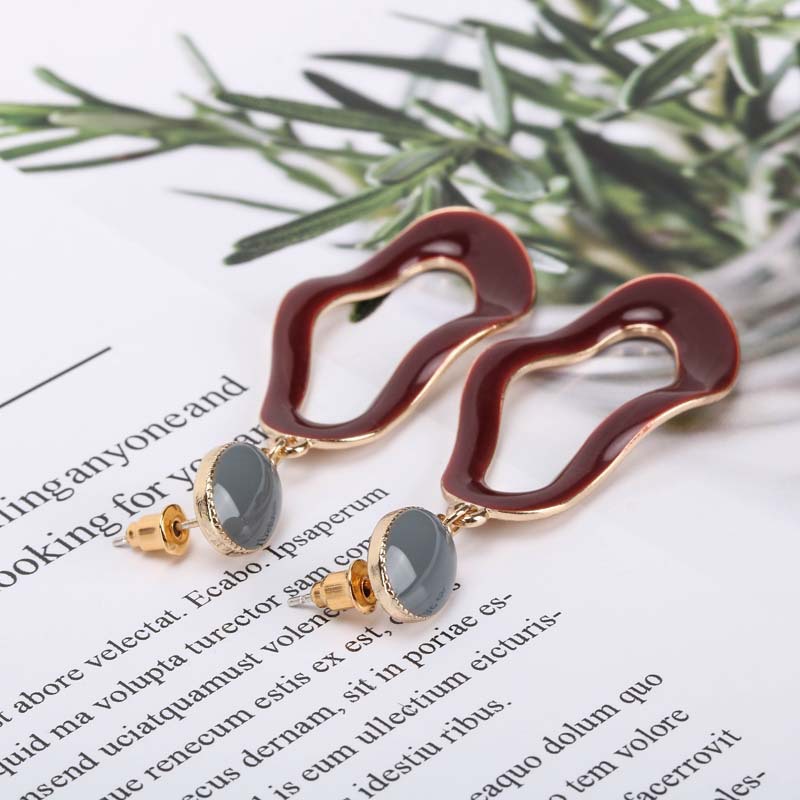 New Fashion Earrings S925 Silver Needle Drop Oil Hollow Color Matching Earrings Wholesale Nihaojewelry display picture 7