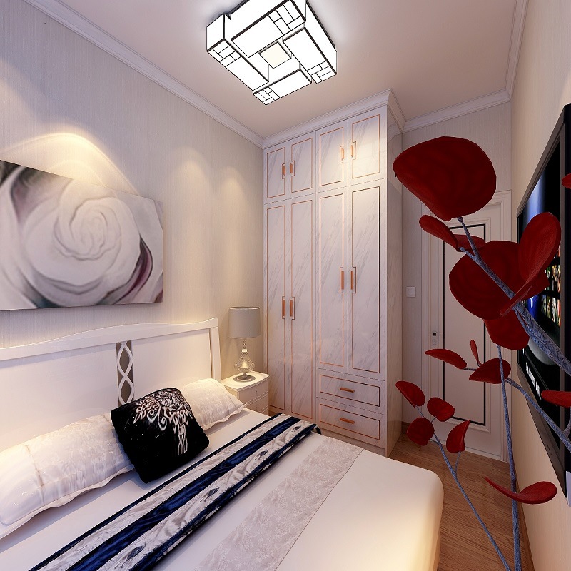 90 new pattern Hong Kong style wardrobe Gold Cabinet doors solid wood Green furniture The whole house customized Join