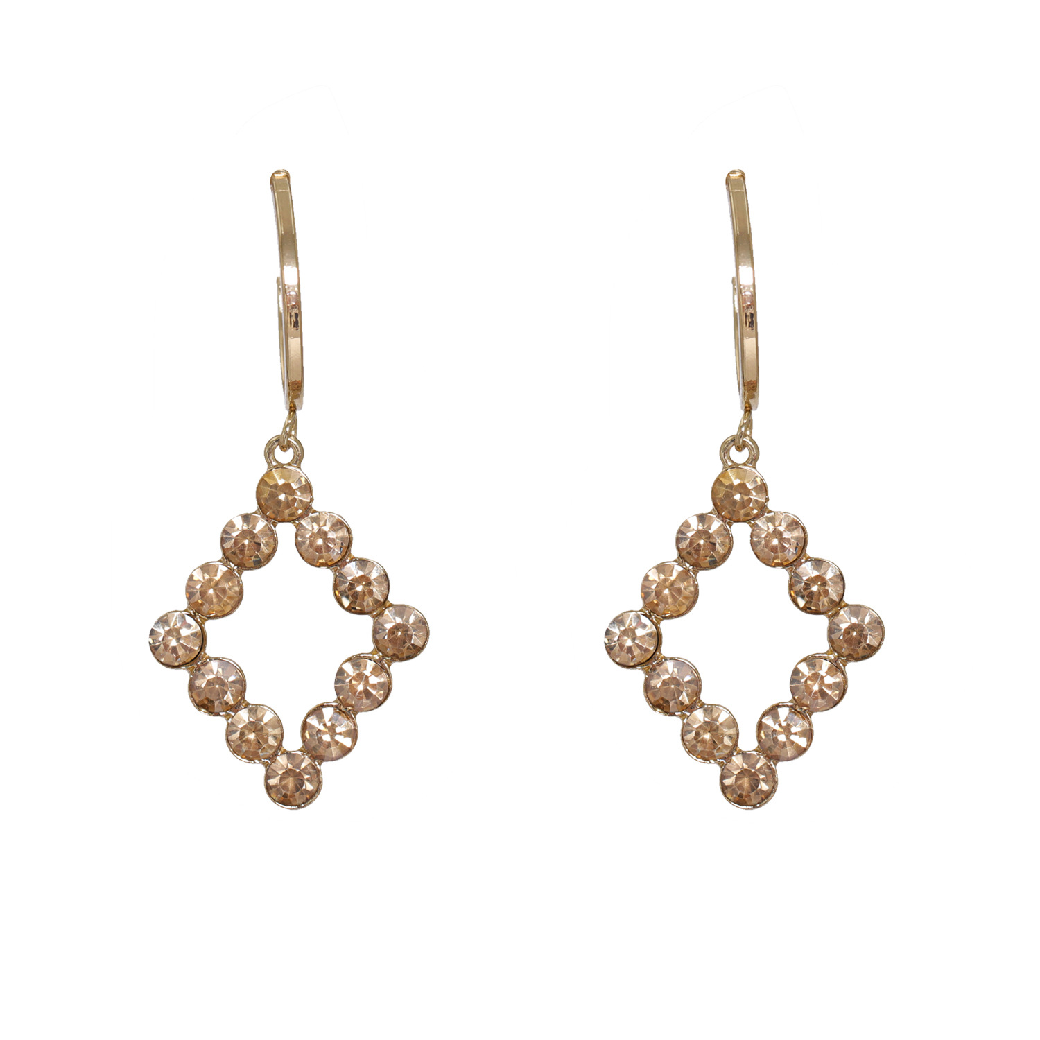 Korean New Fashion Wild Full Diamond Geometric Diamond Artificial Crystal Earrings display picture 1