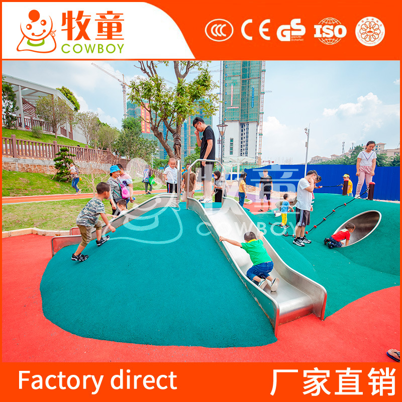 Entretenimiento para niños de acero inoxidable agujero de perforación escalada equipo de diapositivas jardín de infantes al aire libre para niños diapositiva micro terreno