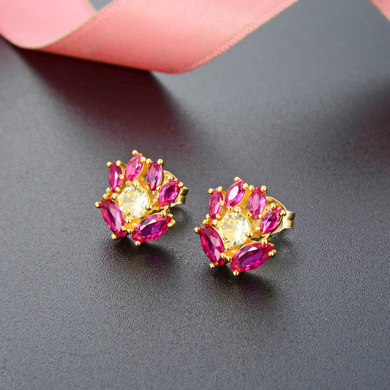 Pendientes de cristal de plata s925 europeos y americanos Pendientes chapados en oro de lujo de la luz de las mujeres Pendientes de moda Fuente de fábrica Entrega de una sola pieza