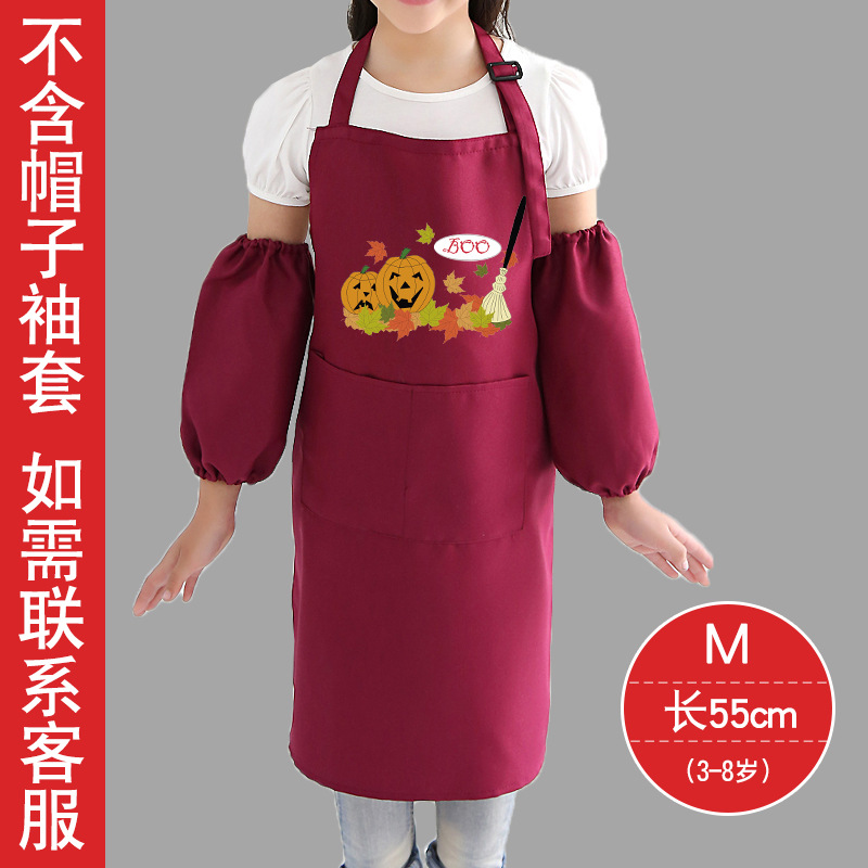 Estilo coreano de los niños delantal sin mangas Navidad Halloween tema actividad ropa comer pintura delantal protector imprimible