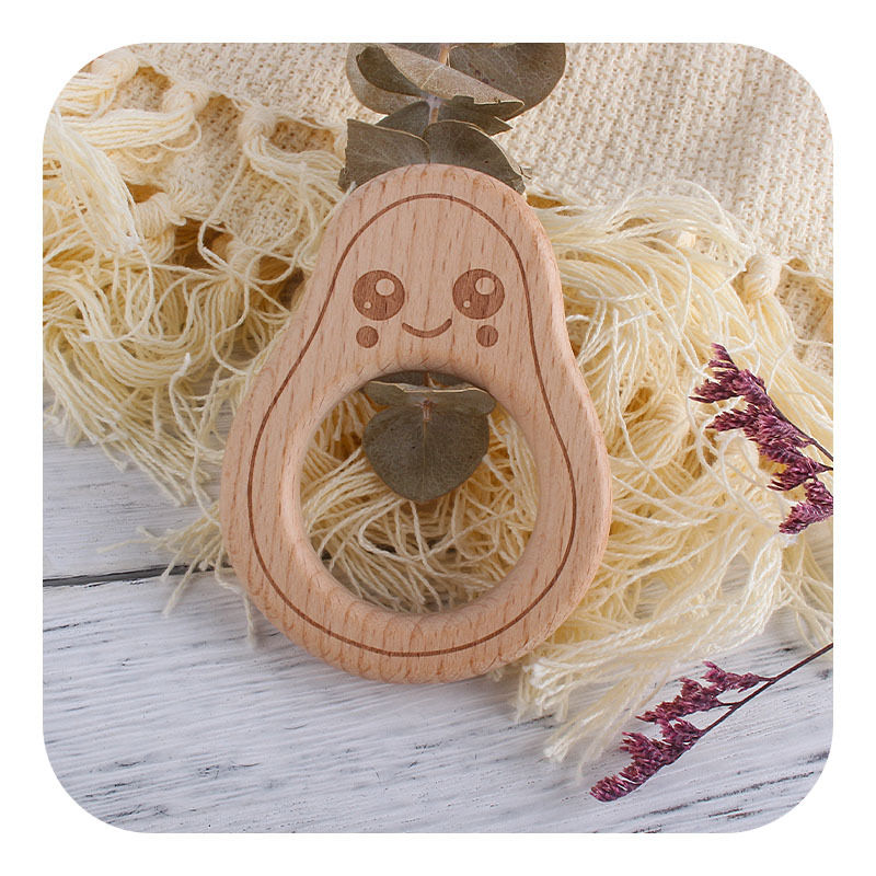Suministros para bebés de dibujos animados haya aguacate juguete teether bebé Seguridad Protección del Medio Ambiente dientes molienda palo DIY Accesorios