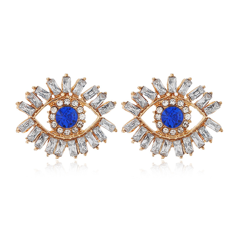 Fashion Style Fashion Eye Diamond Alloy Artificial Gemstones Earrings