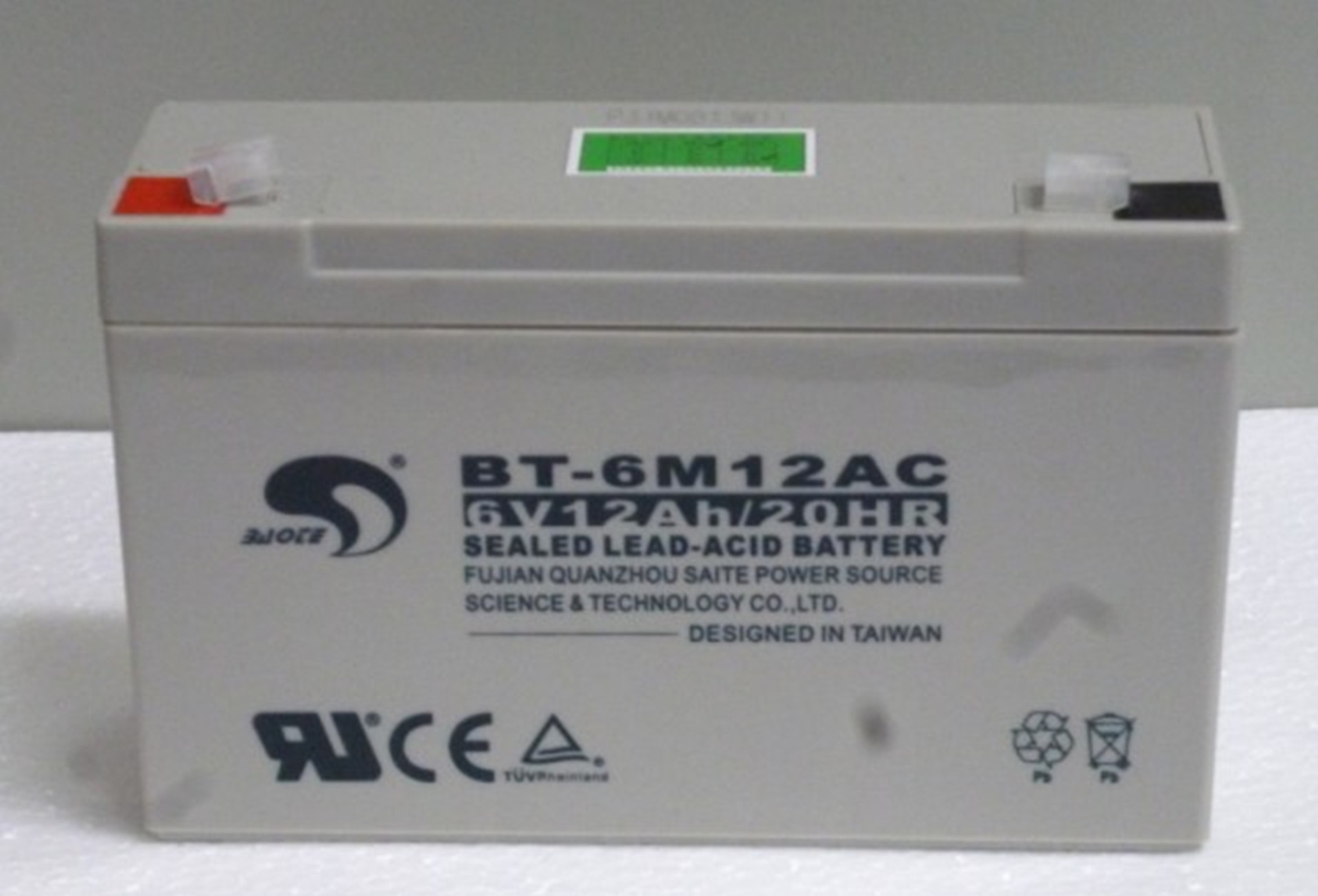 台湾赛特BT-6M12AC 蓄电池6V12AH电子称电池玩具车童车电瓶铅酸*