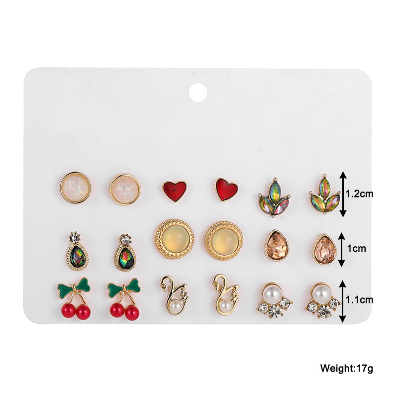 Korean Stud Earrings Set New Earrings Temperament Fashion Earrings Retro Combination Earrings  Wholesale Nihaojewelry display picture 12