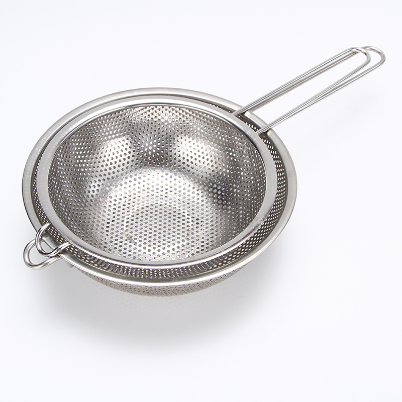 工厂促销 厨房不锈钢长柄冲孔篮 洗菜沥水水果篮面条过滤网大漏勺