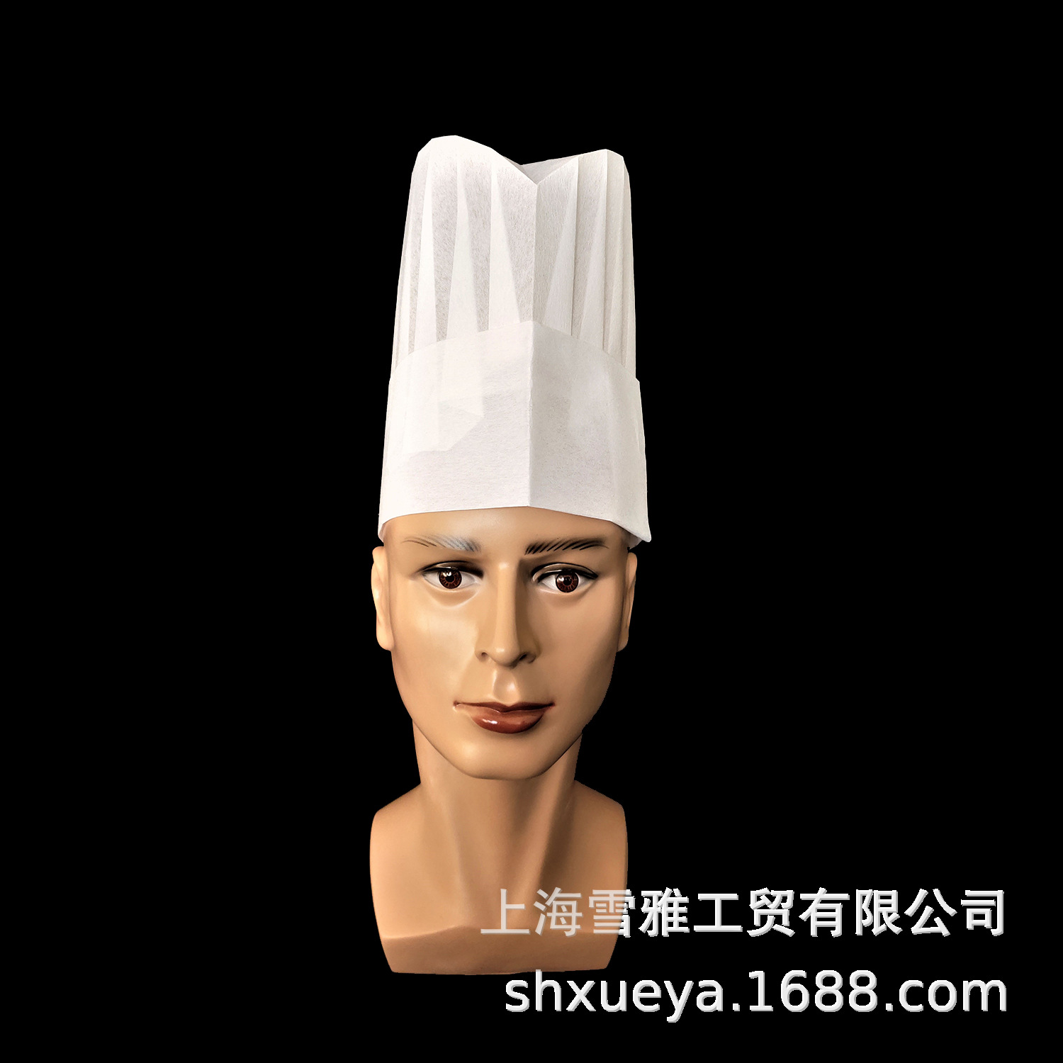 厂家直销定做 60克无纺布褶角挺直无纺布厨师帽 低中高厨师帽|ms