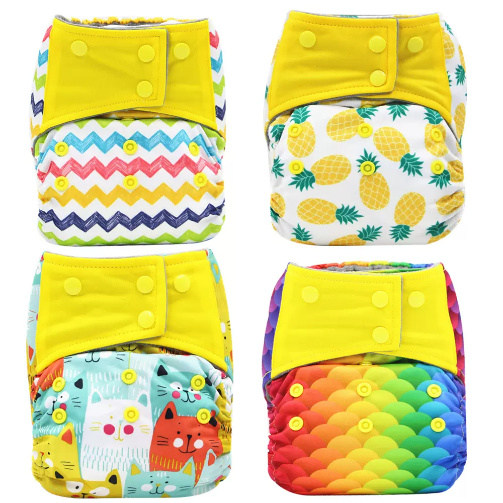 【双口袋】亚马逊热卖干爽透气拉毛布可洗布尿裤cloth diaper