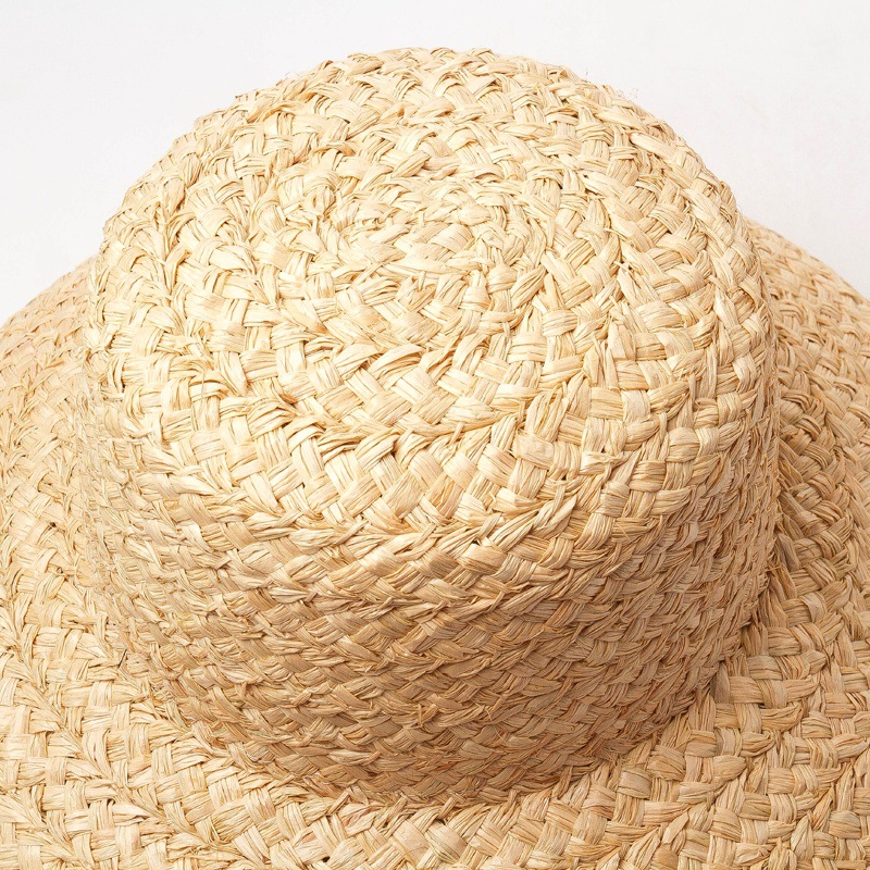 Unisex Basic Solid Color Crimping Straw Hat display picture 3