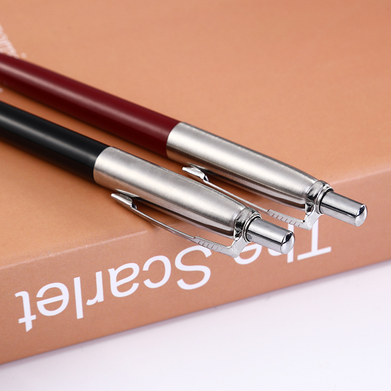 Fábrica al por mayor negocio bolígrafo metal firma pluma medio aceite pluma prensa bolígrafo metal aceitoso pluma letras